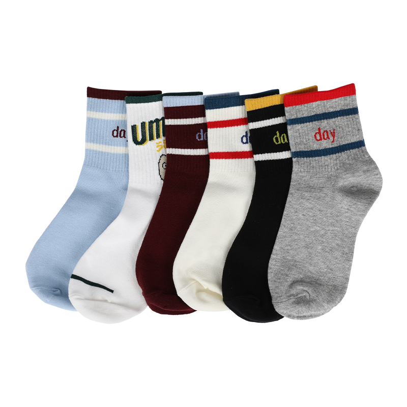 Calzini sportivi classici unisex a righe e lettere