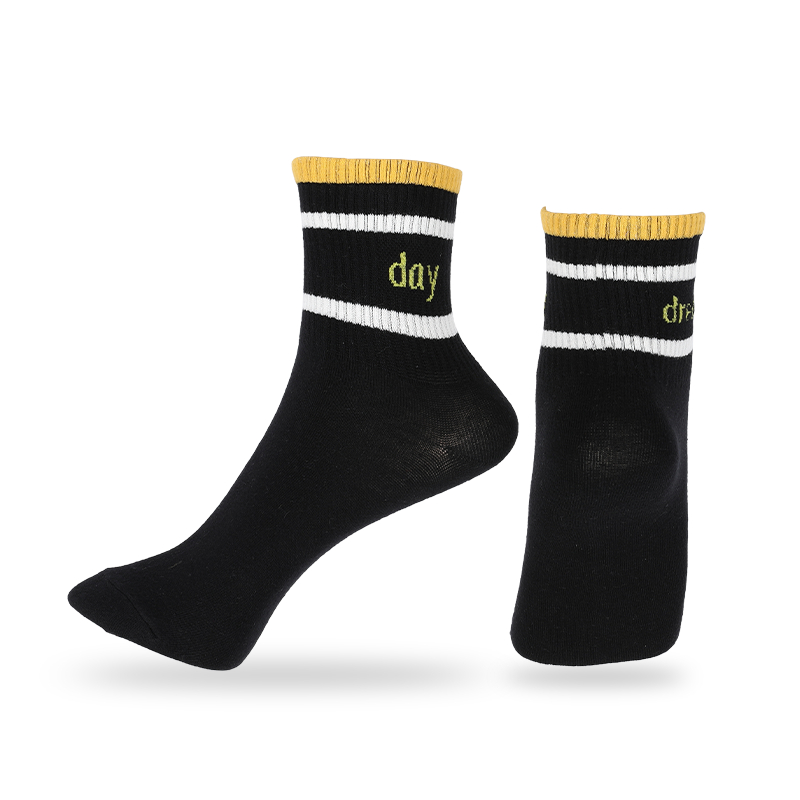 Calzini sportivi classici unisex a righe e lettere