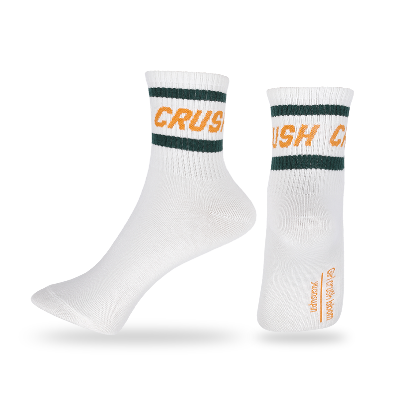 Calzini classici unisex a quarti a righe con disegno a lettere
