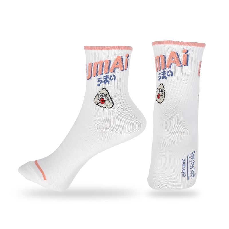 Calzini classici unisex a quarti a righe con disegno a lettere