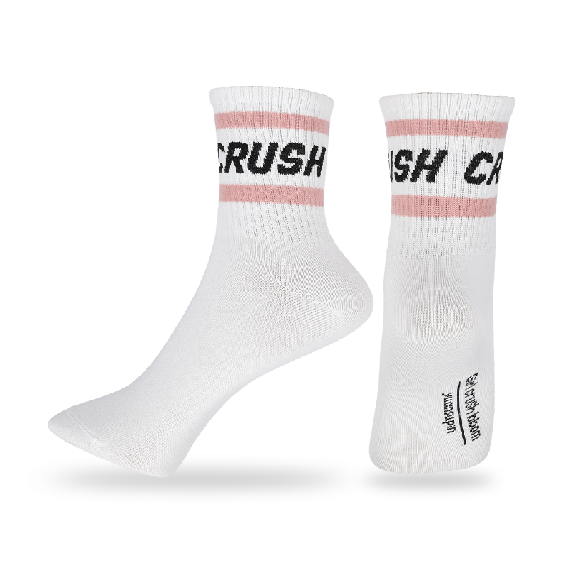 Calzini classici unisex a quarti a righe con disegno a lettere