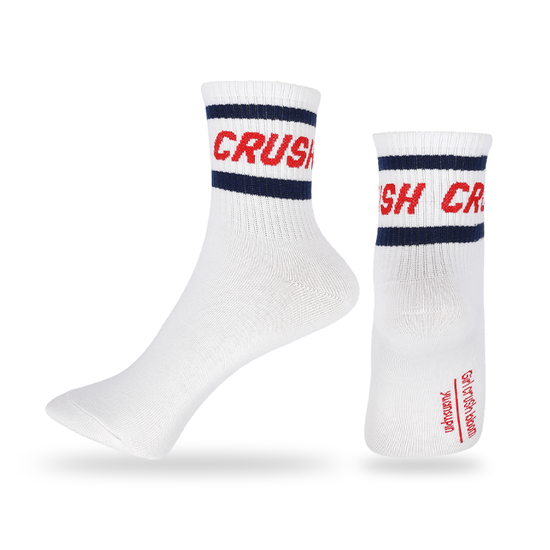 Calzini classici unisex a quarti a righe con disegno a lettere