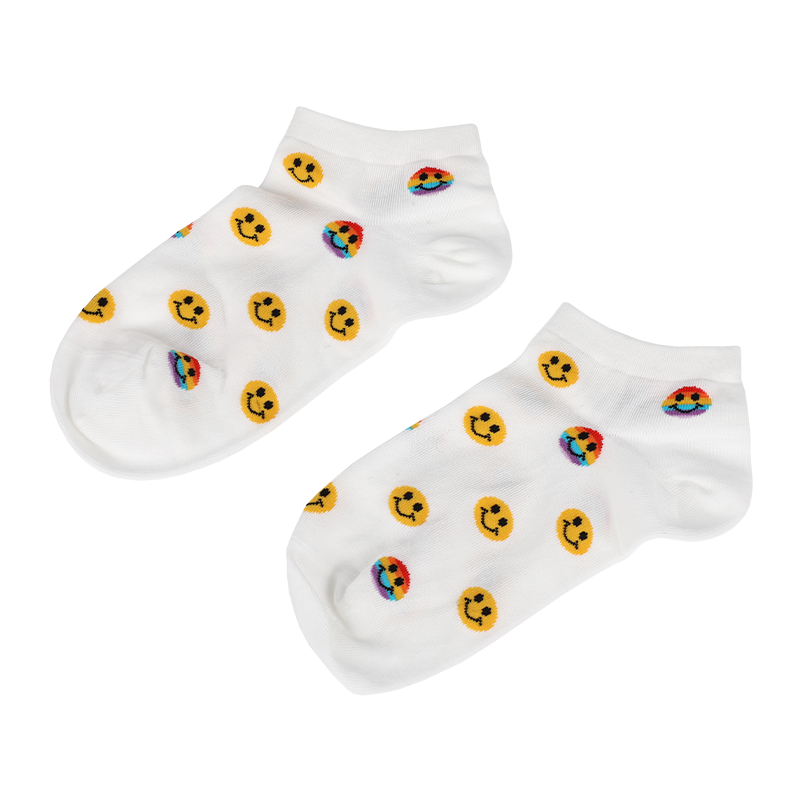 Calzini da sneaker con faccina emoji da donna all'ingrosso o personalizzati