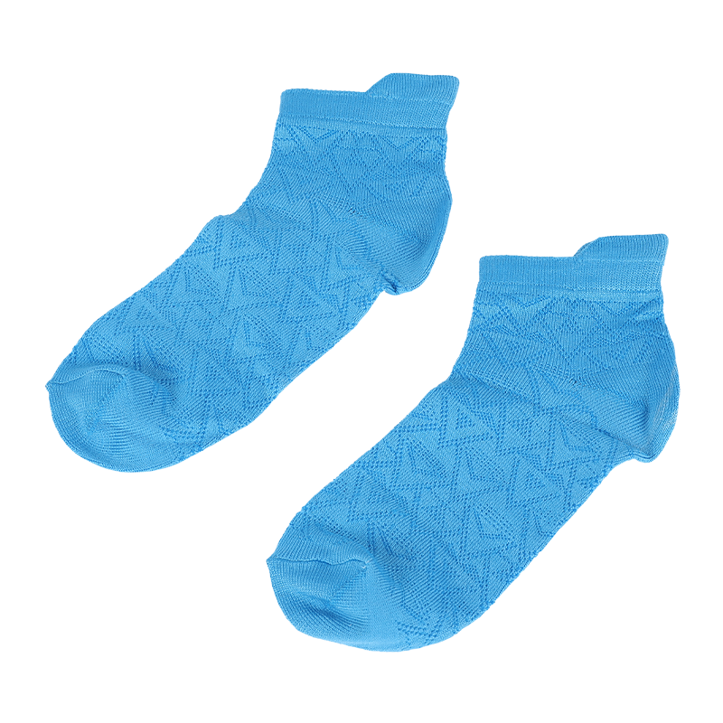 Calzini da sneaker da donna a taglio basso con motivo a rombi in nylon super morbido in microfibra