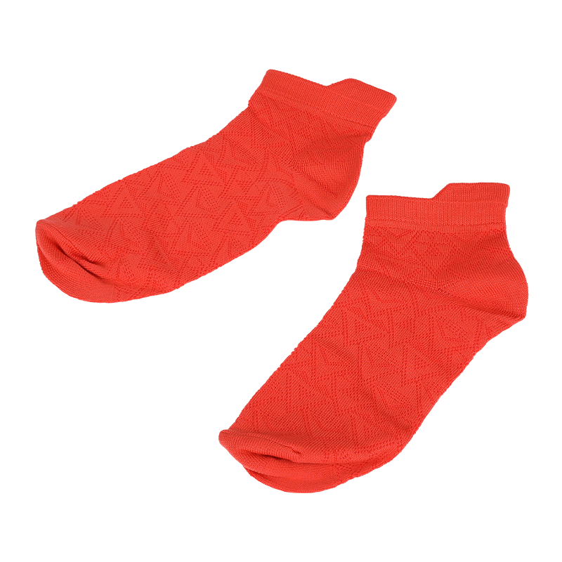 Calzini da sneaker da donna a taglio basso con motivo a rombi in nylon super morbido in microfibra