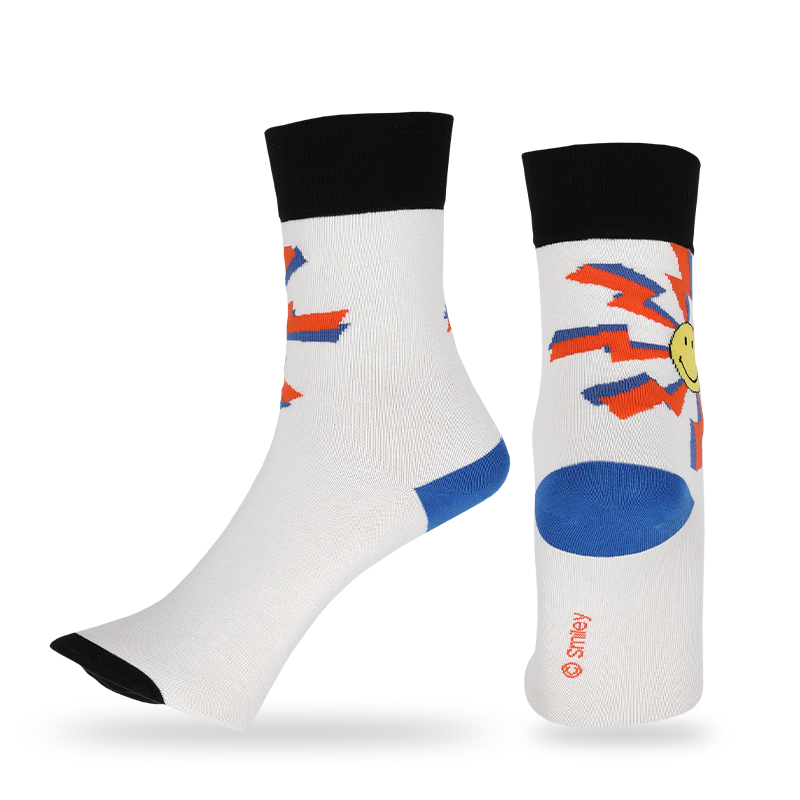 Calzini casual da uomo con faccine emoji con motivo a quarti, realizzati con cotone di alta qualità, quindi i calzini sono morbidi, comodi, resistenti, traspiranti e caldi.
