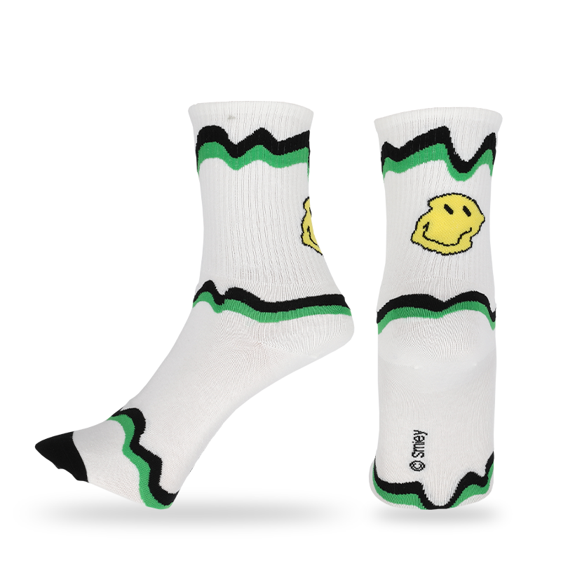 Calzini casual da uomo con faccine emoji con motivo a quarti, realizzati con cotone di alta qualità, quindi i calzini sono morbidi, comodi, resistenti, traspiranti e caldi.