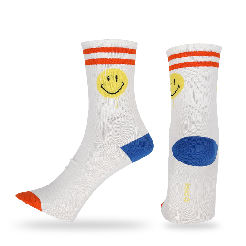 Calzini casual da uomo con faccine emoji con motivo a quarti, realizzati con cotone di alta qualità, quindi i calzini sono morbidi, comodi, resistenti, traspiranti e caldi.