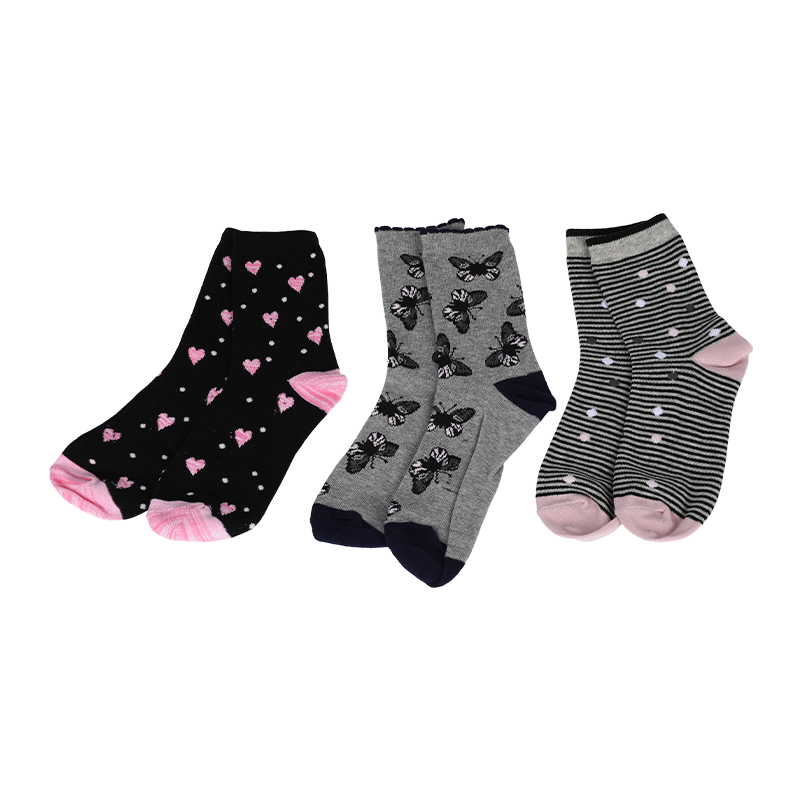 Il produttore personalizza i modelli, il logo, le taglie, i colori e così via Calzini da equipaggio con fantasia per bambini alla moda personalizzati per ragazze