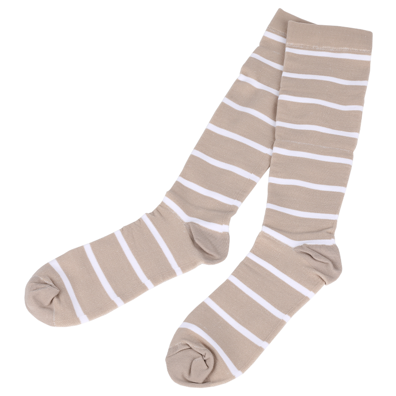 Calza confortevole e sana per la compressione della pressione delle varici a strisce di nylon ad alte prestazioni